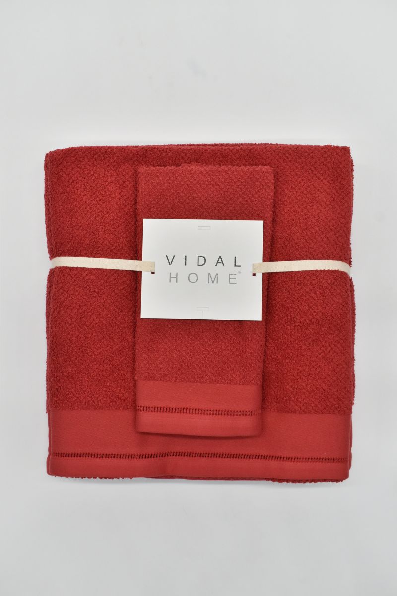JUEGO DE TOALLAS 3 PIEZAS PONTO ABERTO BURDEOS VIDAL HOME
