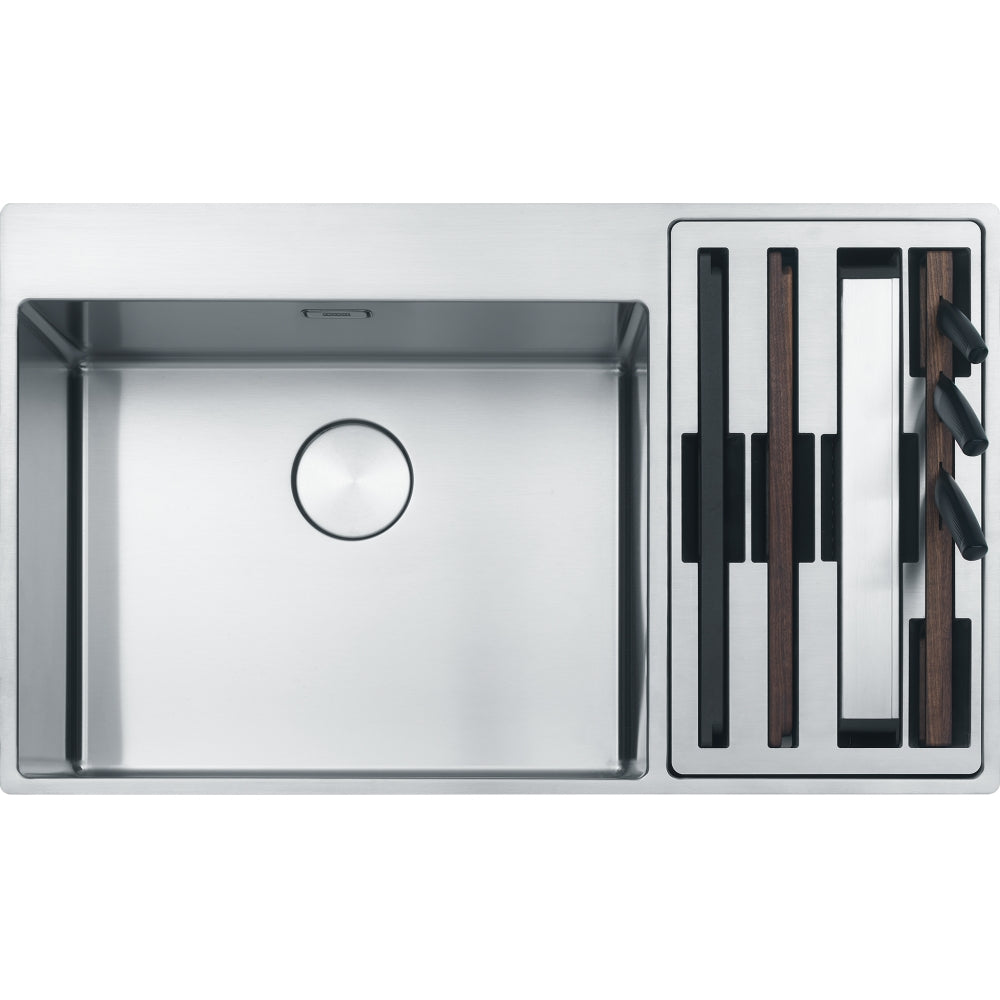 Fregadero Franke Box Center dos cubetas BWX 220-54-27 TL inox. Accesorios derecha