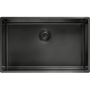 Fregadero Franke Mythos Masterpiece BXM 210/110-68 + válvula automática + vejilla de soporte antracita