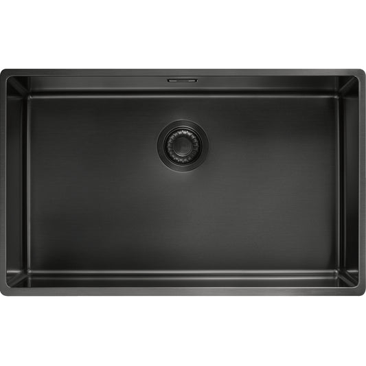 Fregadero Franke Mythos Masterpiece BXM 210/110-68 + válvula automática + vejilla de soporte antracita
