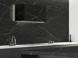 Campana decorativa de pared Pando modelo P-746 Inox + Dekton® Pando