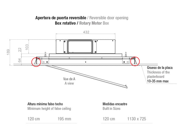 Campana de techo Pando E-221 120 cm