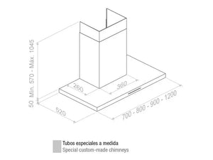 Campana decorativa de pared Pando modelo P-401 Pando
