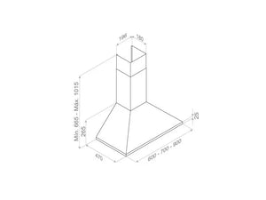 Campana decorativa de pared Pando modelo P-221 Pando
