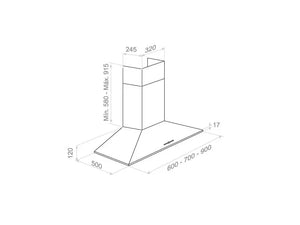 Campana decorativa de pared Pando modelo P-227 Pando