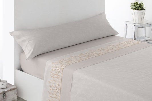 JUEGO DE SABANAS TELA RODA BEIGE MIRACLE