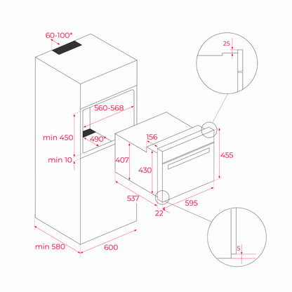 Horno multifunción compacto Teka Infinity Hidrolítico HLC 84 G1C BM
