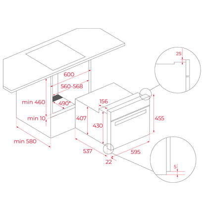 Horno multifunción compacto Teka Infinity Hidrolítico HLC 84 G1C BM