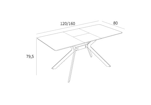 Mesa de comedor Agata extensible con superficie en MDF