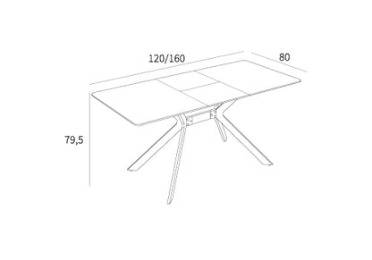 Mesa de comedor Agata extensible con superficie en MDF