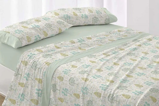 JUEGO DE SABANAS TELA 544 MENTA BURRITO BLANCO.