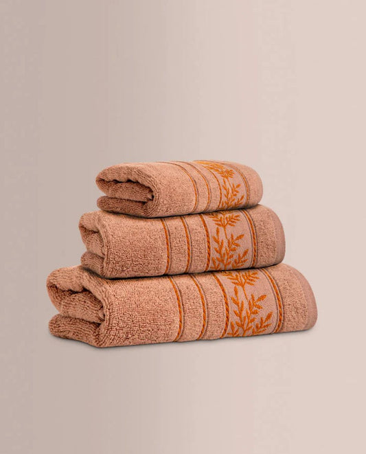 JUEGO DE TOALLAS 3 PIEZAS JACQUARD YEUDI VISÓN DON ALGODÓN