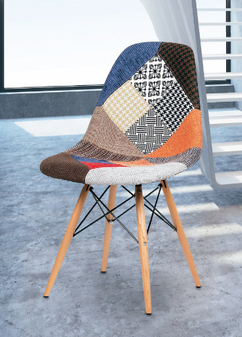 Set de 4 sillas Akua tapizadas patchwork