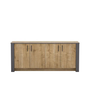 Aparador PHILIPPA, biIaminado roble con gris oscuro, 180 cms. Twin Hogar®