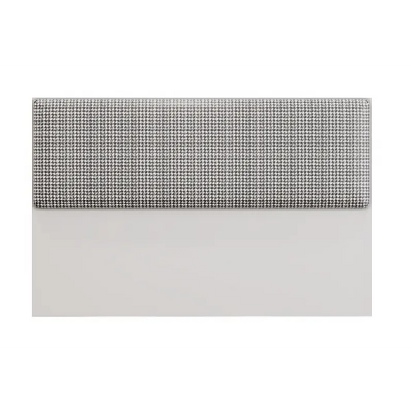 Cabecero tapizado UNI 160, MDP blanco, tejido pied poule, 160x5x90 cms Twin Hogar®