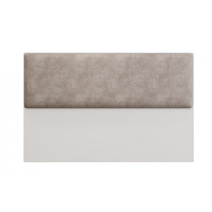 Cabecero tapizado UNI 160, MDP blanco, tejido velvet capuccino, 160x5x90 cms