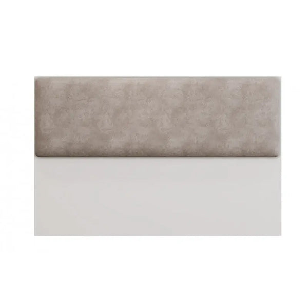 Cabecero tapizado UNI 160, MDP blanco, tejido velvet capuccino, 160x5x90 cms Twin Hogar®