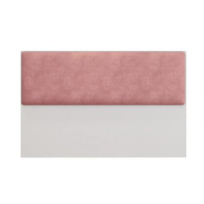 Cabecero tapizado UNI 160, MDP blanco, tejido velvet rosa, 160x5x90 cms