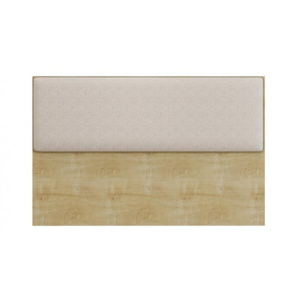 Cabecero tapizado UNI 160, MDP natura, tejido lino beige, 160x5x90 cms
