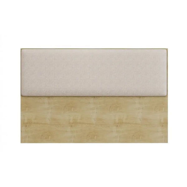 Cabecero tapizado UNI 160, MDP natura, tejido lino beige, 160x5x90 cms Twin Hogar®