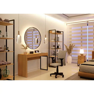 Cajonera WOLLY, multiusos, metal negro, 2 cajones, MDP miel Twin Hogar®