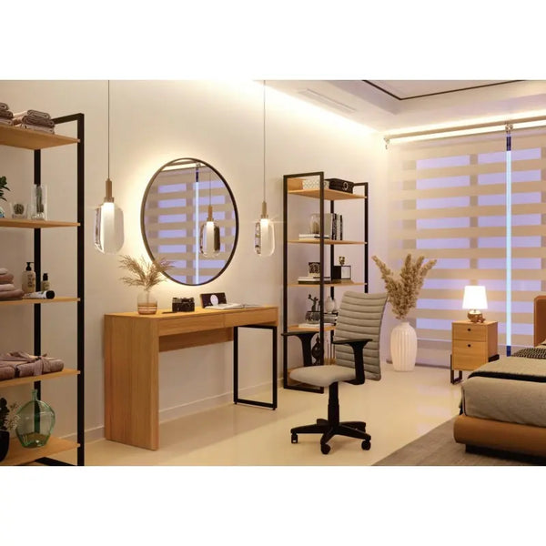 Cajonera WOLLY, multiusos, metal negro, 2 cajones, MDP miel Twin Hogar®