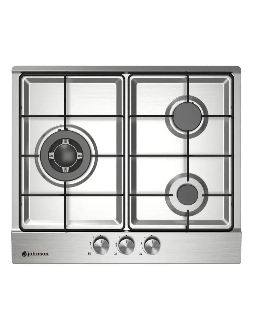Placa de gas Johnson 60 cm 3 zonas acero inox JAMA3BX1 Johnson