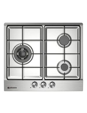 Placa de gas Johnson 60 cm 3 zonas acero inox JAMA3BX1 Johnson
