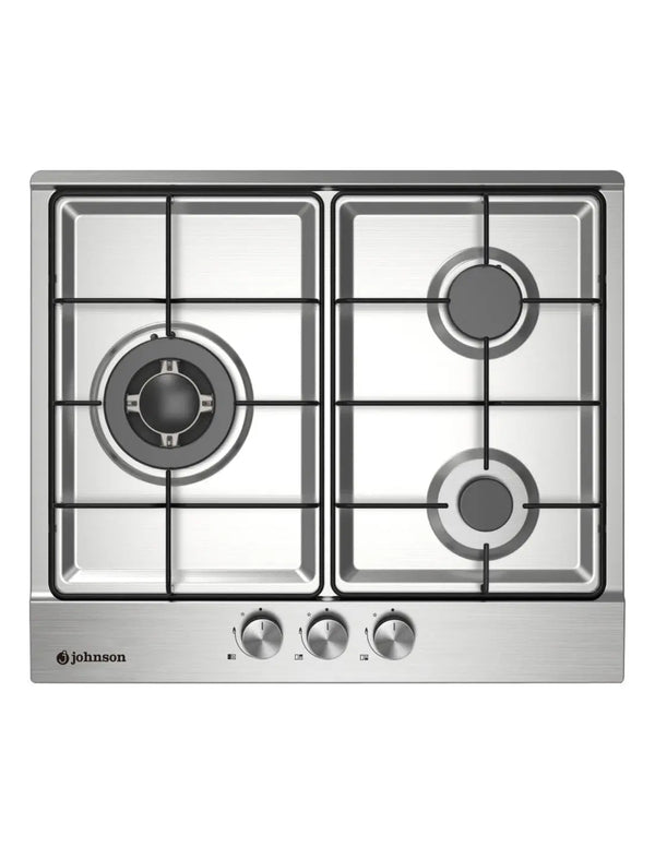 Placa de gas Johnson 60 cm 3 zonas acero inox JAMA3BX1 Johnson