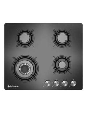 Placa de gas Johnson 60 cm 4 zonas cristal negro JAMA4BN Johnson