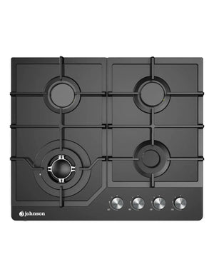 Placa de gas Johnson 60 cm 4 zonas cristal negro JAMA4BN1 Johnson