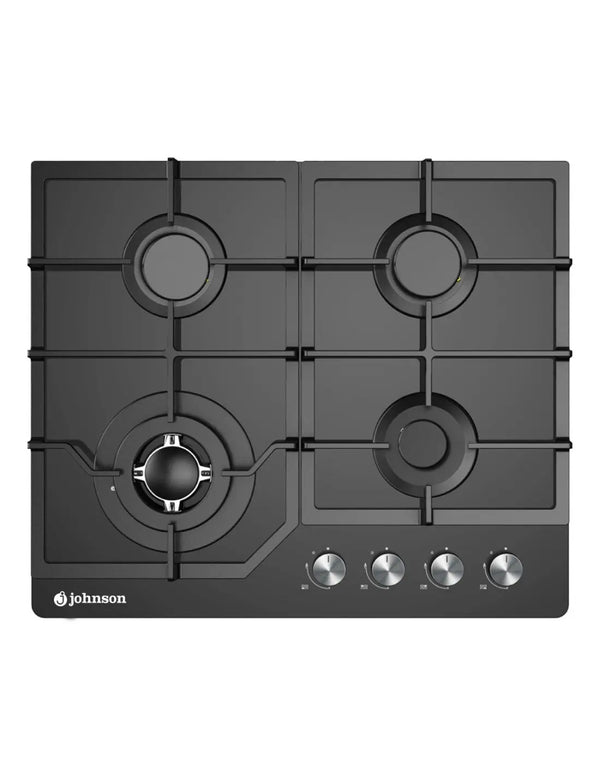 Placa de gas Johnson 60 cm 4 zonas cristal negro JAMA4BN1 Johnson