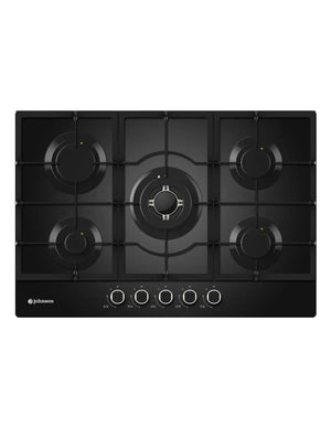 Placa de gas Johnson 75 cm 5 zonas cristal negro JAMA575BN Johnson