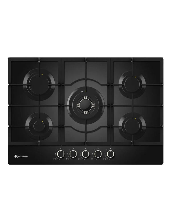 Placa de gas Johnson 75 cm 5 zonas cristal negro JAMA575BN Johnson
