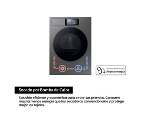 Secadora Samsung DV90F09F4SU3 Bespoke 9 kg Bomba de Calor Grafito Clase A
