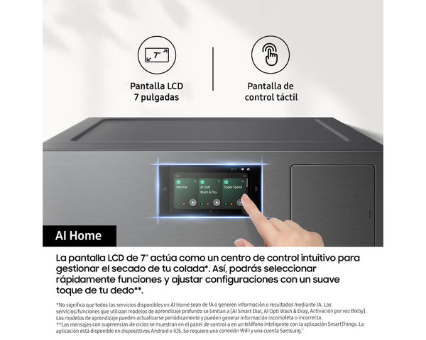 Secadora Samsung DV90F09F4SU3 Bespoke 9 kg Bomba de Calor Grafito Clase A