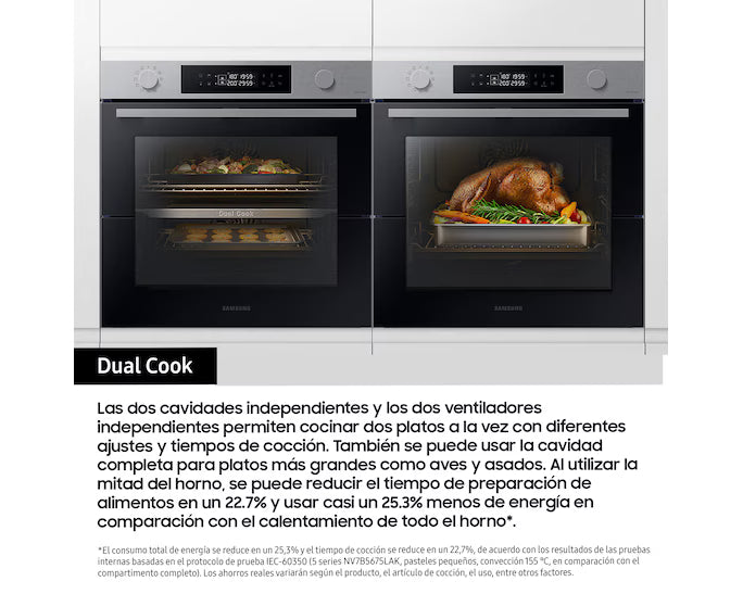 Horno Pirolítico 76L 59.5cm Dual Cook Flex Clase A+ Inox NV7B4530ZAS/U1