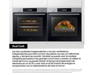 Horno Pirolítico 76L 59.5cm Dual Cook Flex Clase A+ Inox NV7B4530ZAS/U1