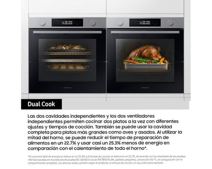 Horno Pirolítico 76L 59.5cm Dual Cook Flex Clase A+ Inox NV7B4530ZAS/U1
