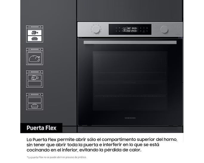 Horno Pirolítico 76L 59.5cm Dual Cook Flex Clase A+ Inox NV7B4530ZAS/U1