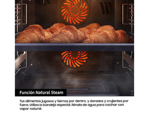 Horno Pirolítico Bespoke AI 76L 59.5cm Dual Cook Steam™ Clase A+ Negro NV7B5750TDK/U1