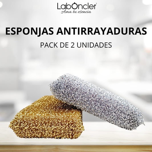 ESPONJA ANTIRRAYADURAS PACK 2 UDS. ORO Y PLATA LABONCLER