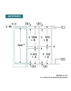 Frigorífico combi Johnson integrado NoFrost Total 195,3 x 71,4 cm D JRC197DNTS Johnson