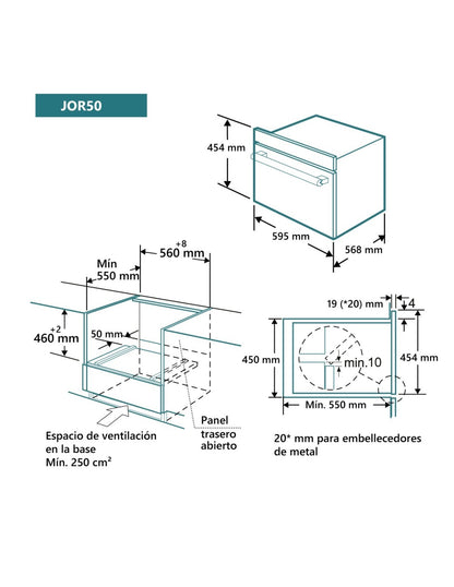 Horno compacto Johnson cristal negro JOR50