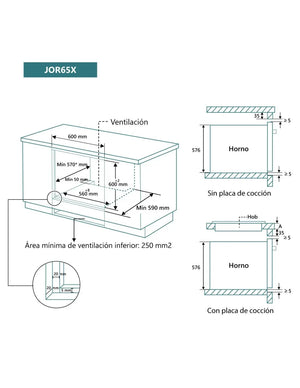 Horno multifunción Johnson acabado inox JOR65X Johnson