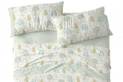 JUEGO DE SABANAS TELA 544 MENTA BURRITO BLANCO.