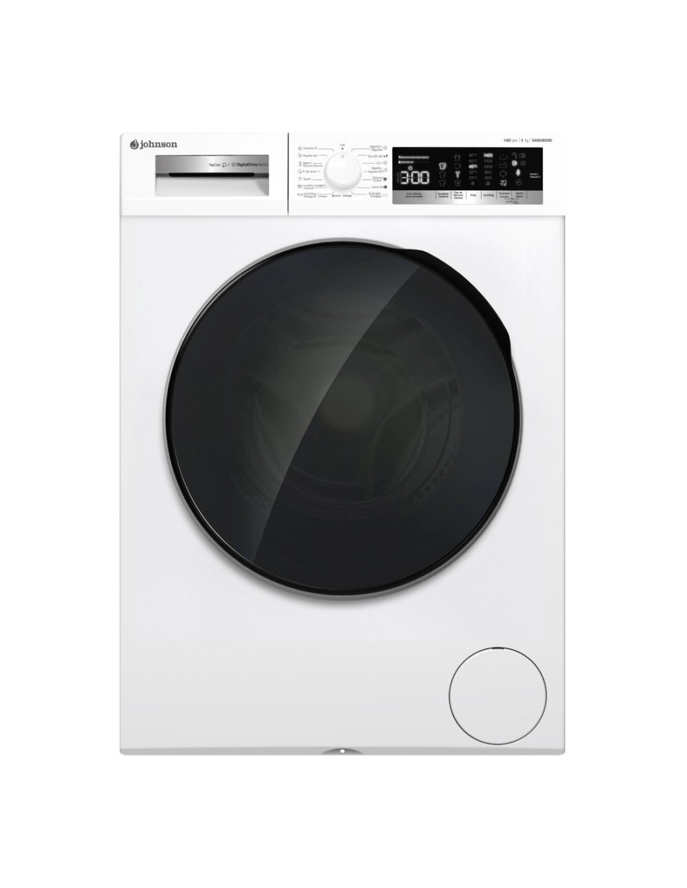 Lavadora Johnson 8 kg 1400 RPM Clase A inverter DANUBIO80