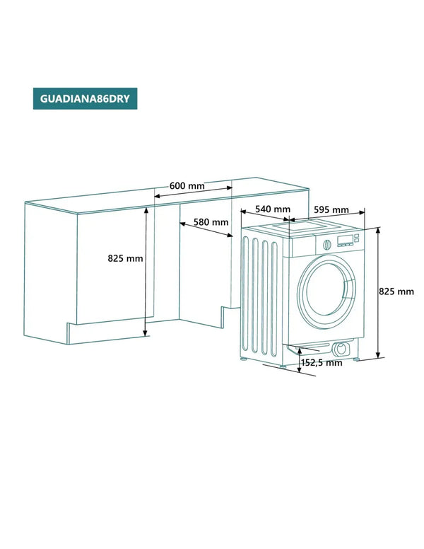 Lavadora - secadora integrable Johnson 8 / 6 Kg 1400 RPM GUADIANA86DRY Johnson