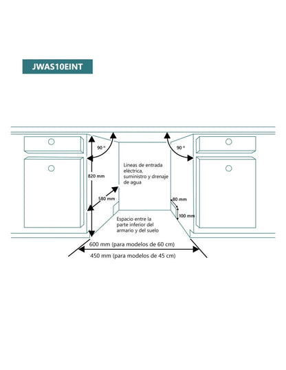 Lavavajillas integrado Johnson 45 cm cesto cubertero puerta deslizante JWAS10EINT