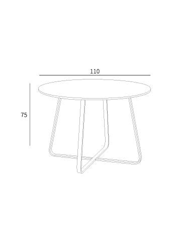 Mesa de comedor Caren redonda con tapa en MDF lacada en blanco